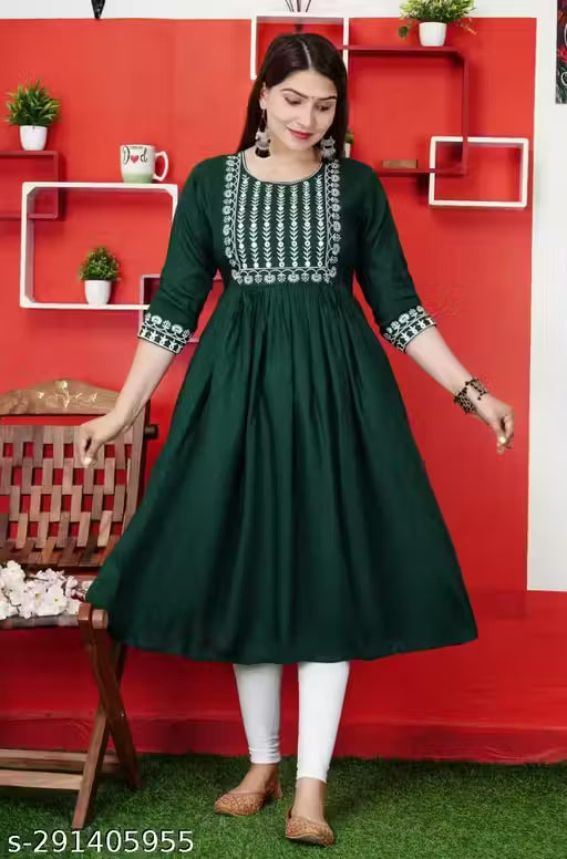 New Trendy Embroidery Gaithering Anarkali kurtis